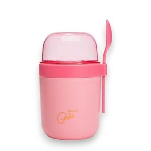 Paris Hilton Pink Bow Snack Cup with Spoon – 3‎ Compartments, On-the-Go Lunch